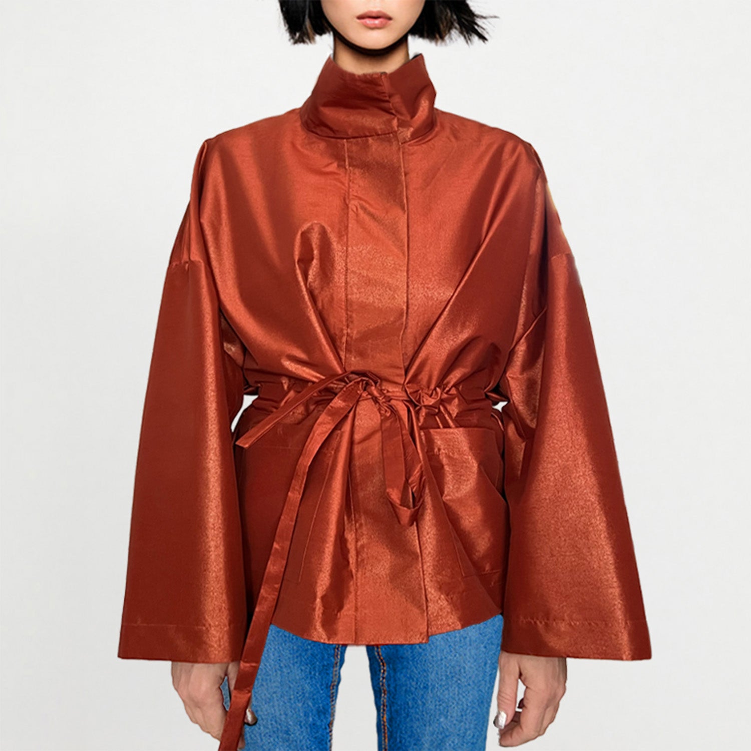 Square Boxy Jacket - Brick