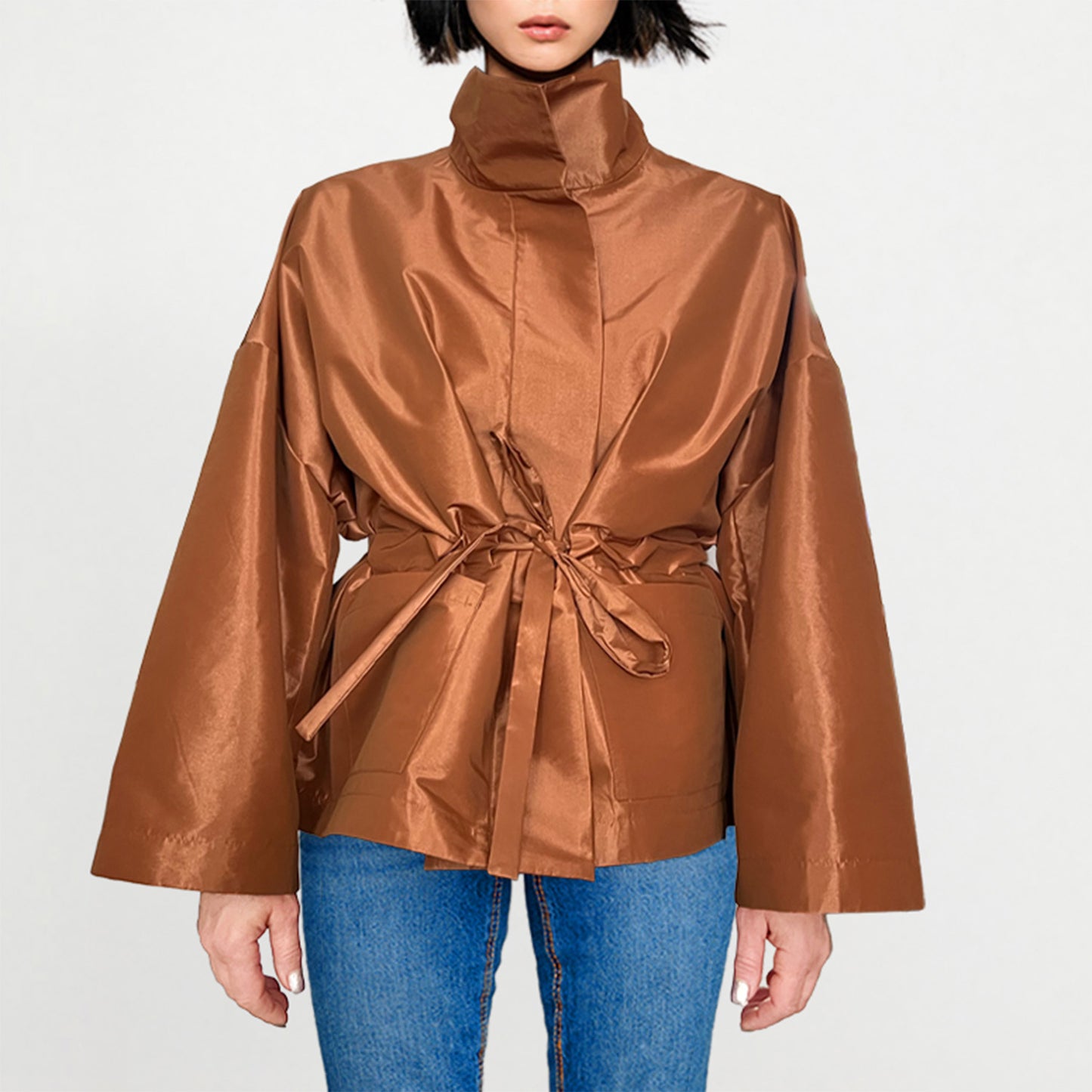 Square Boxy Jacket - Cognac