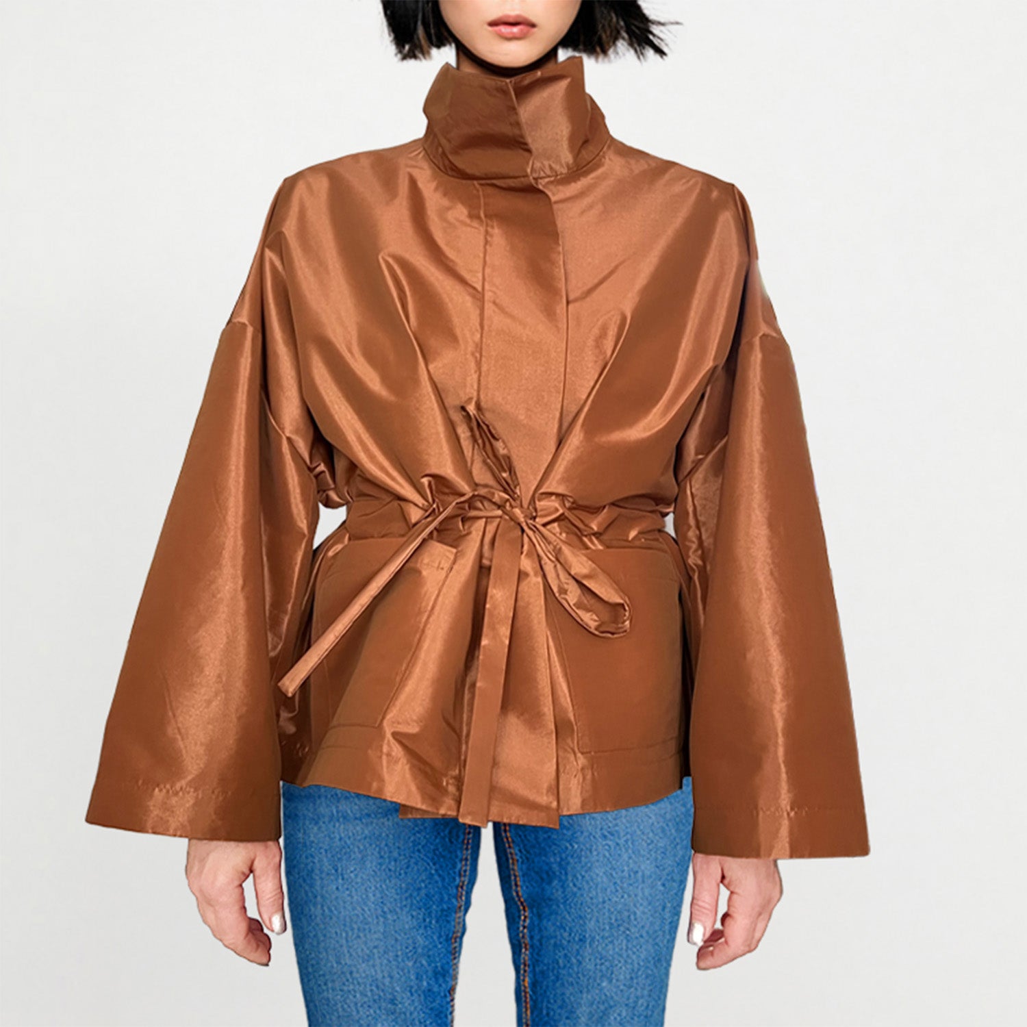Square Boxy Jacket - Cognac