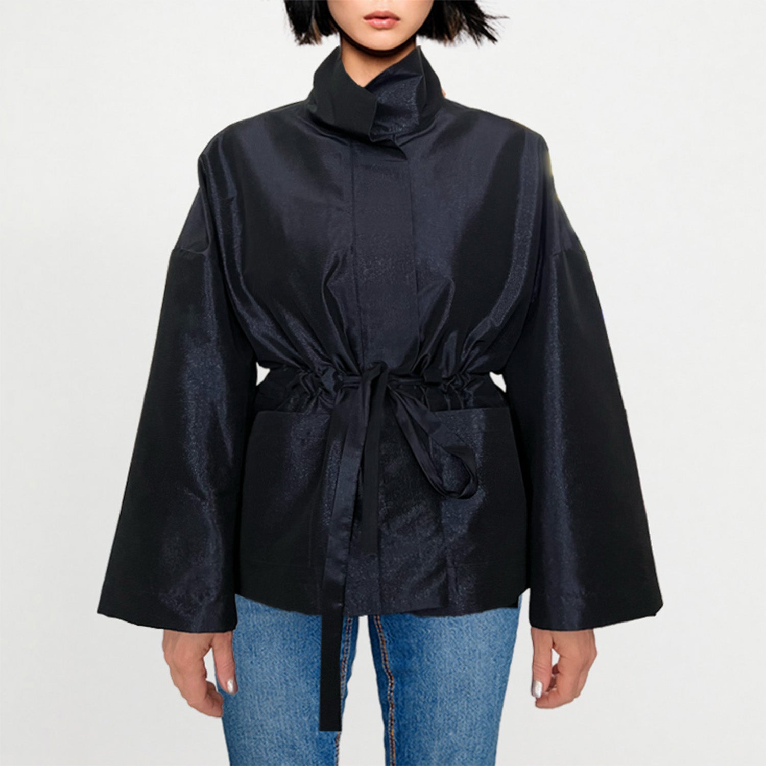 Square Boxy Jacket - Dark Blue