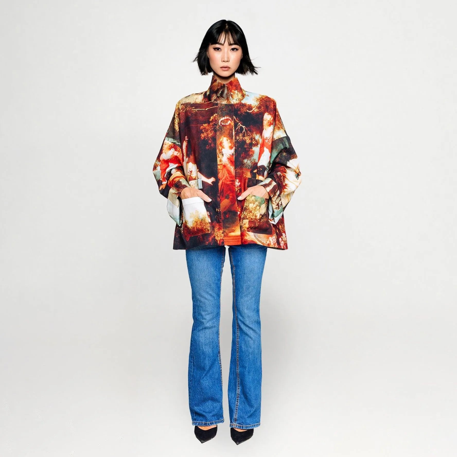 Square Boxy Jacket - Garden Royal