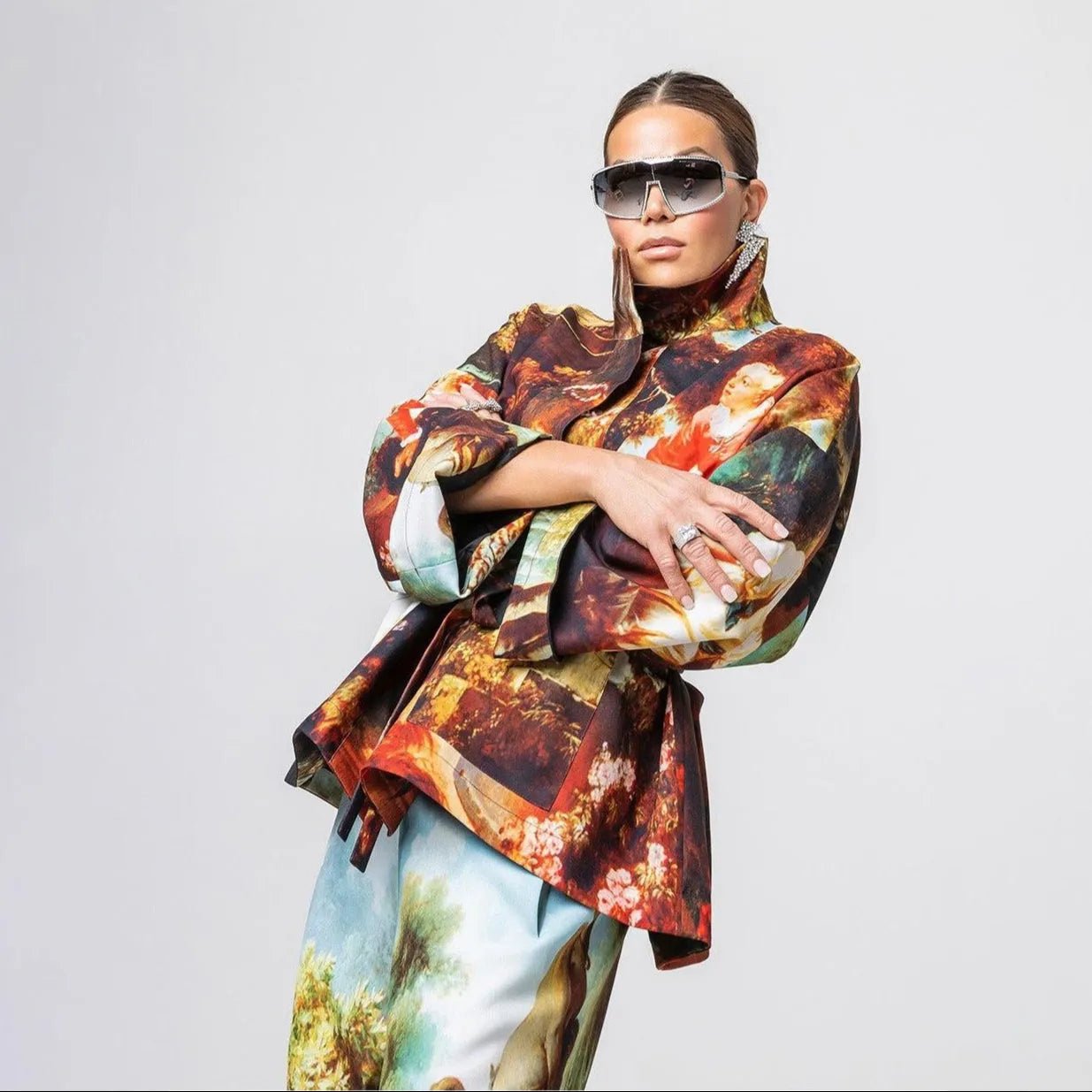 Square Boxy Jacket - Garden Royal