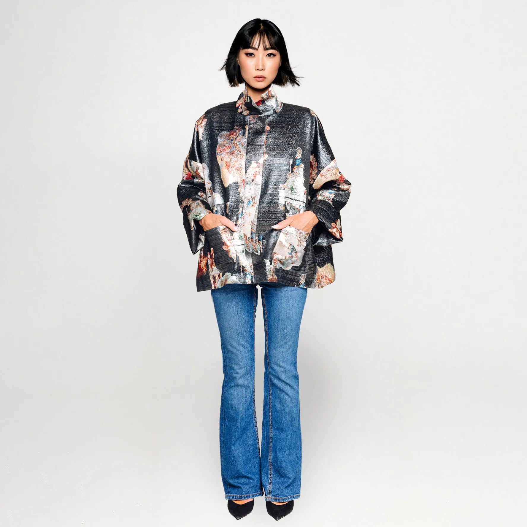 Square Boxy Jacket - Sicily Black