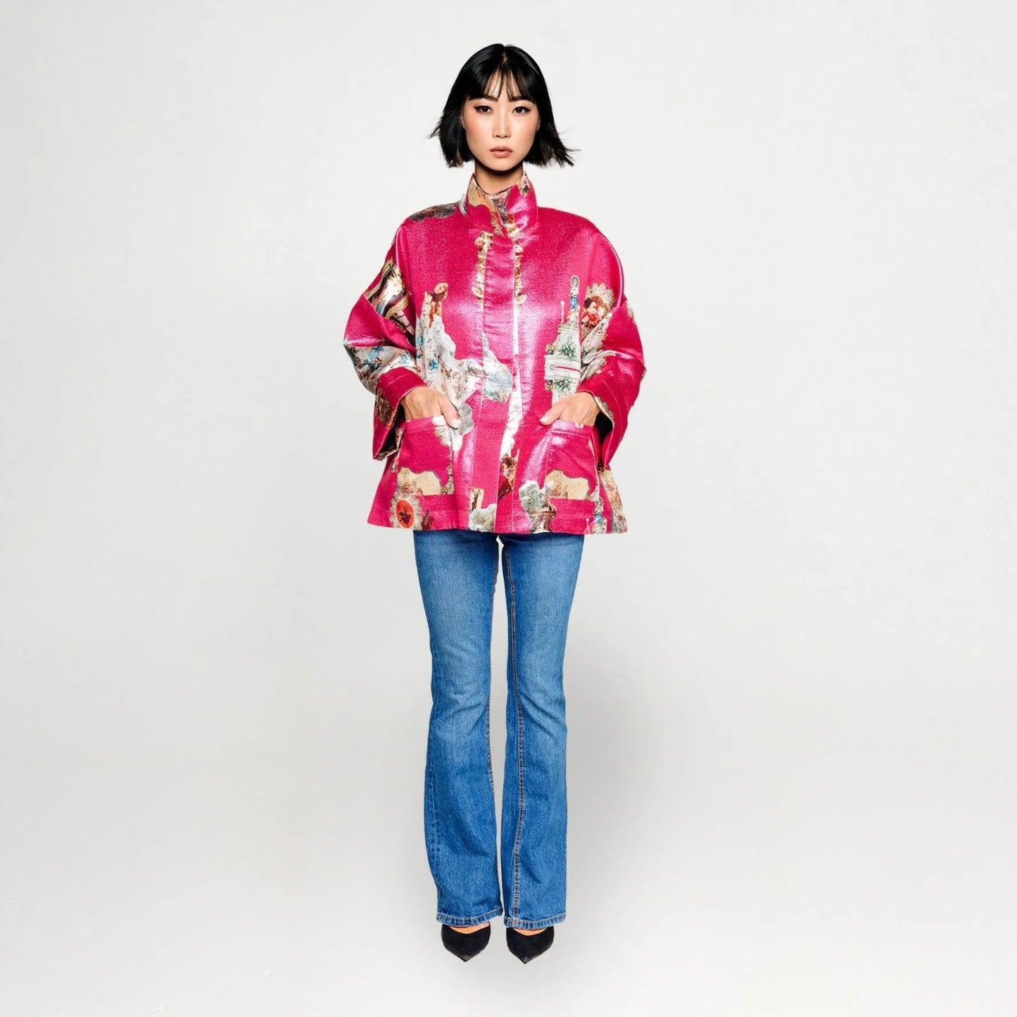 Square Boxy Jacket - Sicily Hot Pink