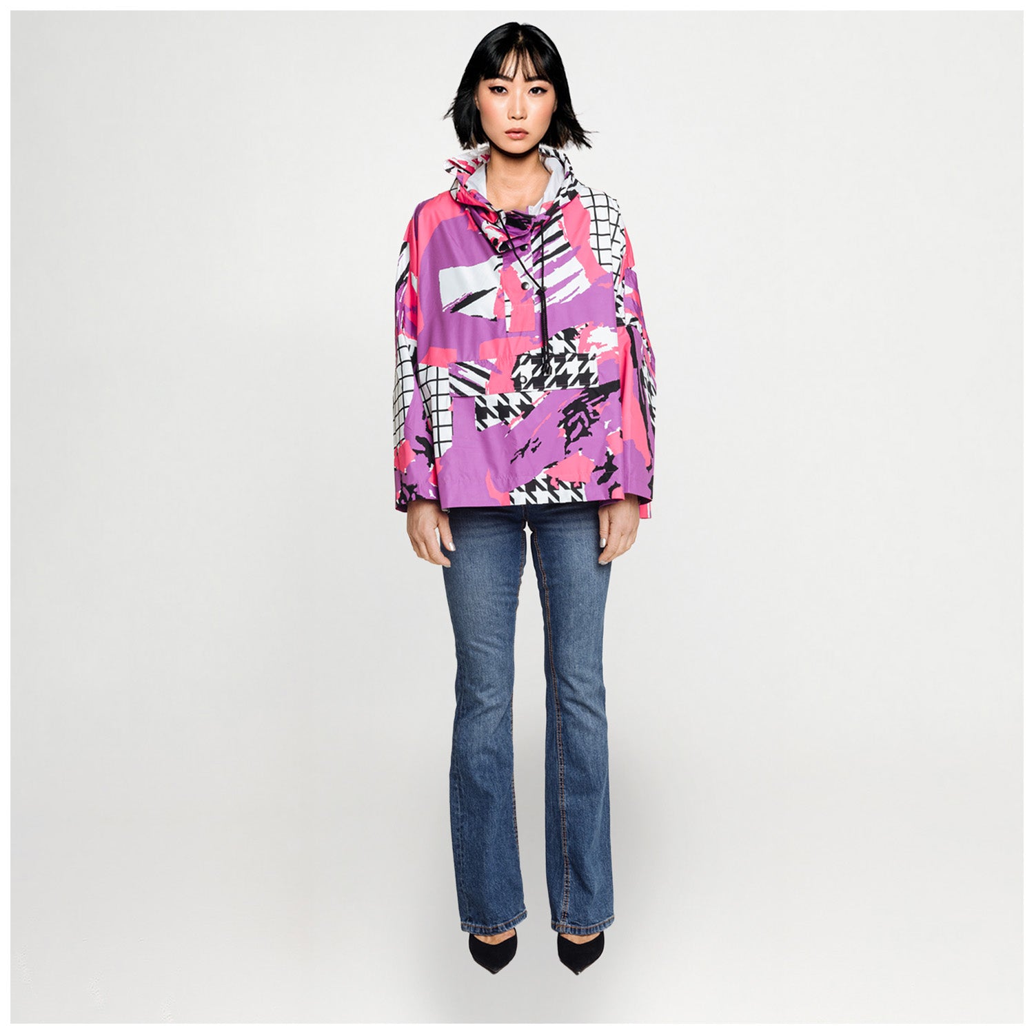 Square Regnponcho – Arty Pink Purple | maxjenny!
