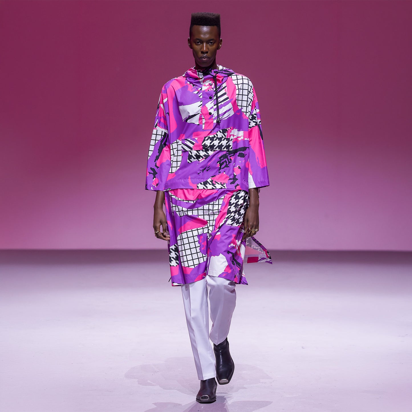 Square Regnponcho – Arty Pink Purple | maxjenny!
