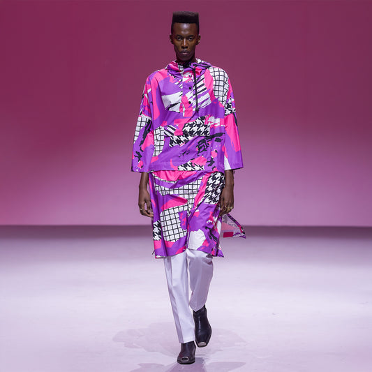 Square Regnponcho – Arty Pink Purple | maxjenny!