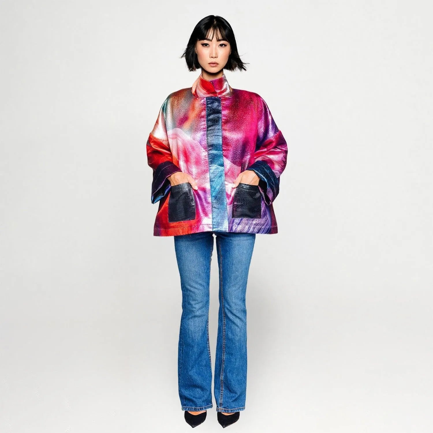 Square boxy Jacket Smokeflow red printed