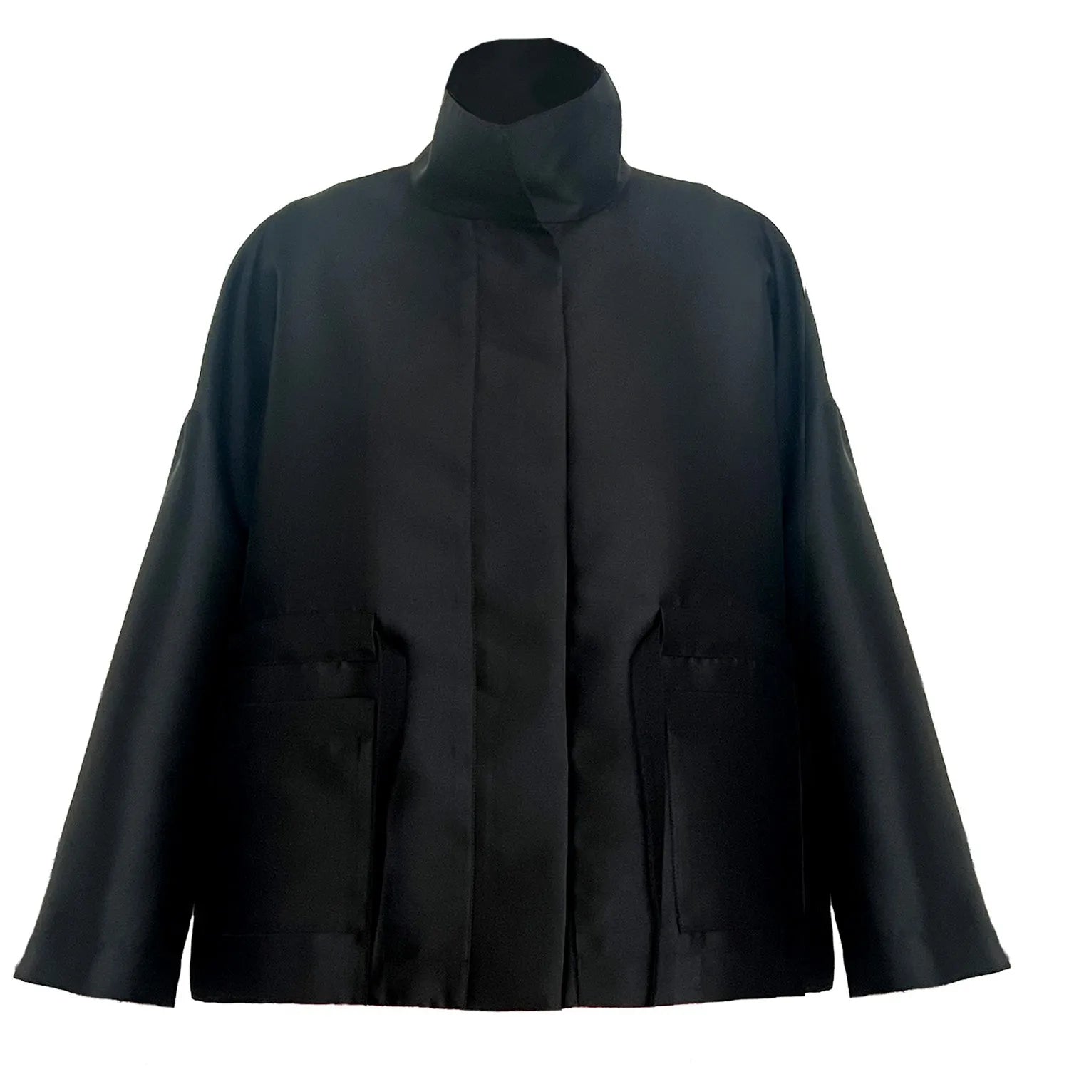 Square boxy Jacket outer/outdoor black wool