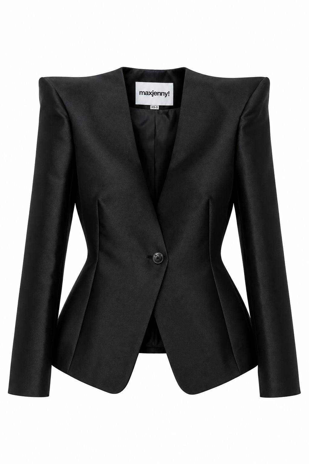 Skulpturel blazer med spidse skuldre – Sort