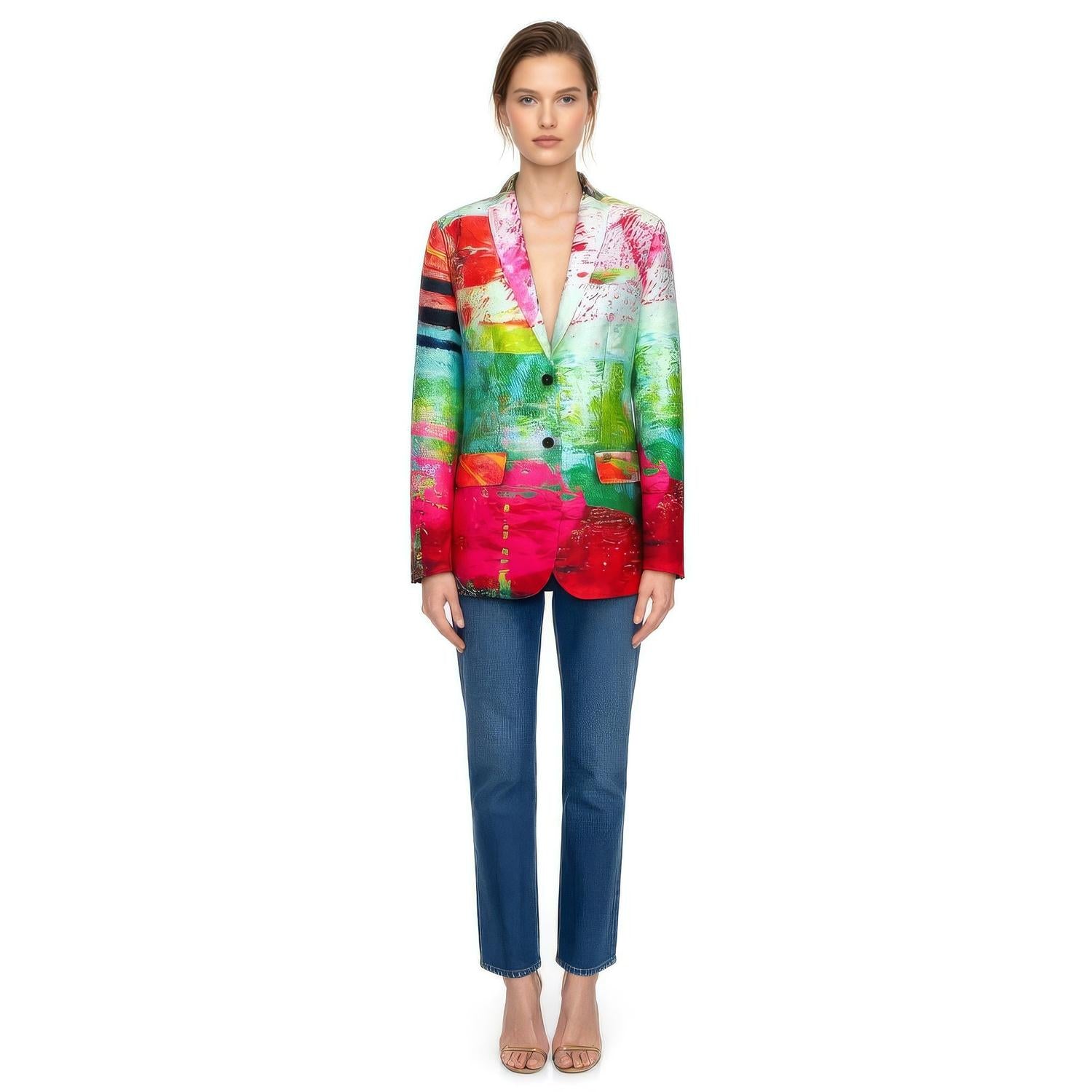 Tailored Blazer - Mother Pink Red Green