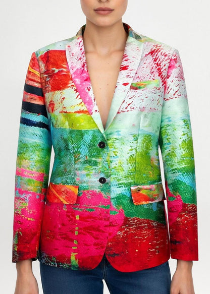 Tailored Blazer - Mother Pink Red Green