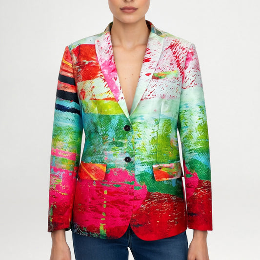 Tailored Blazer - Mother Pink Red Green