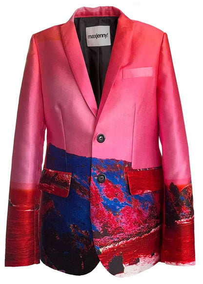 Tailored Blazer - Red Blue Landscape