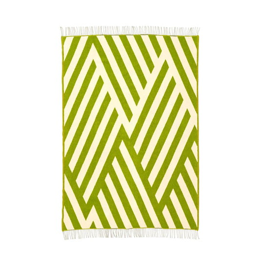 Tangent - lambswool blanket, Pea/cream
