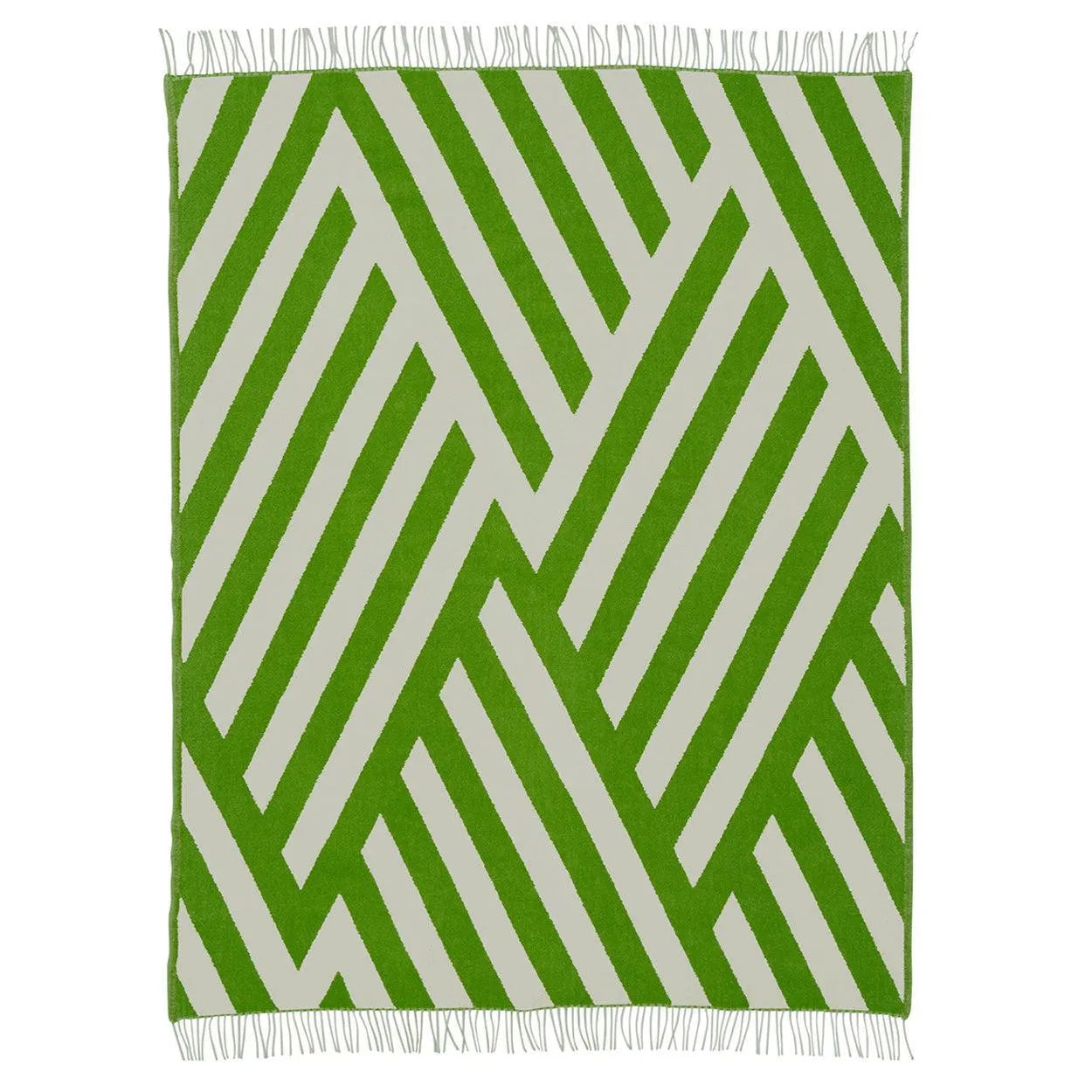 Tangent - lambswool blanket, green/Greige
