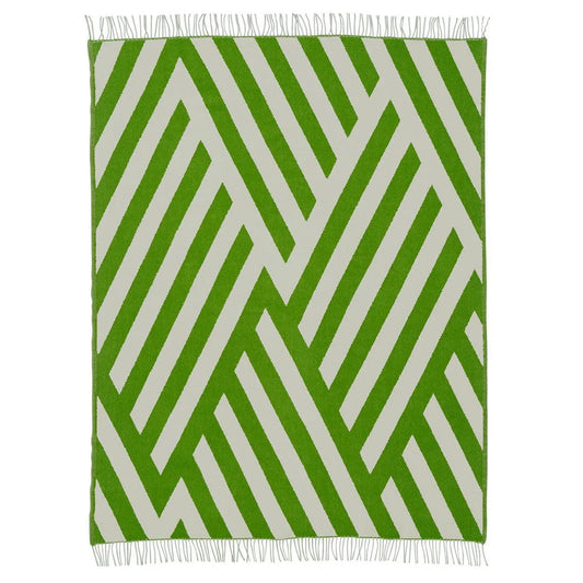 Tangent - lambswool blanket, green/Greige