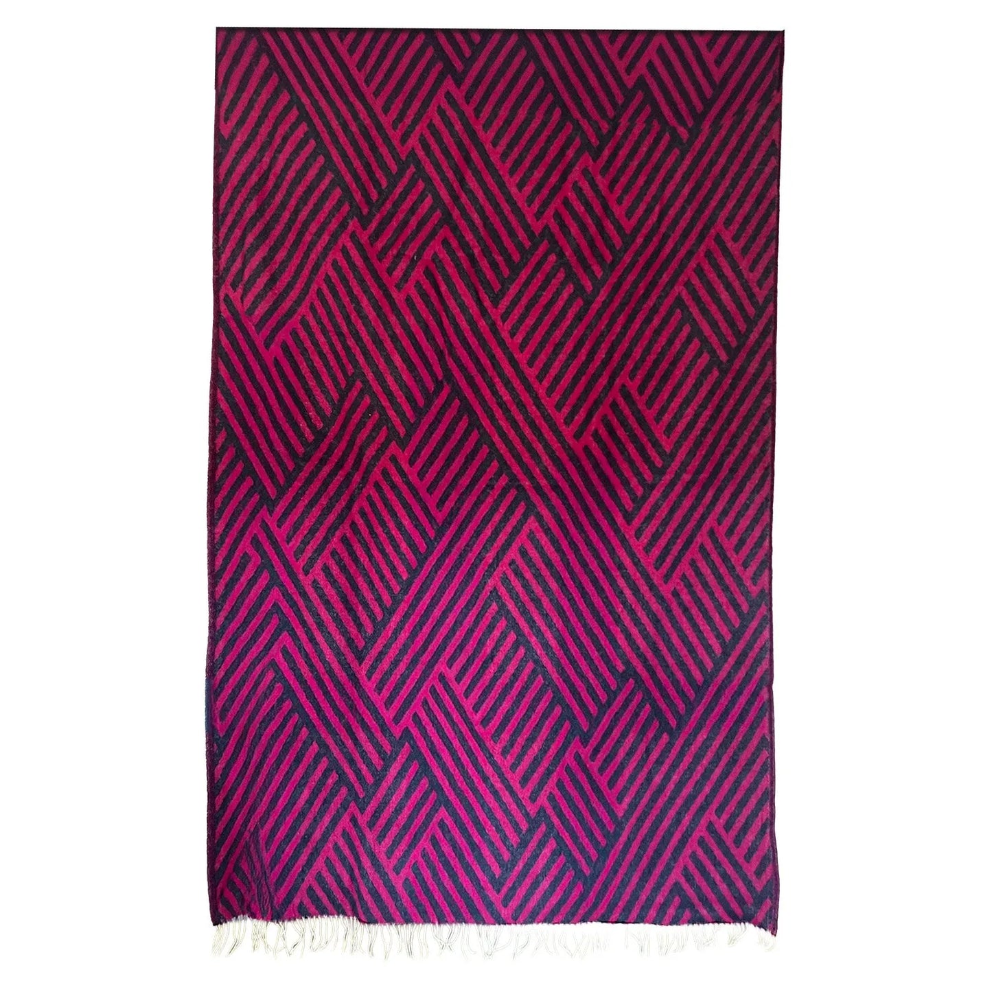 Tangent - lambswool blanket, purple/fuschia