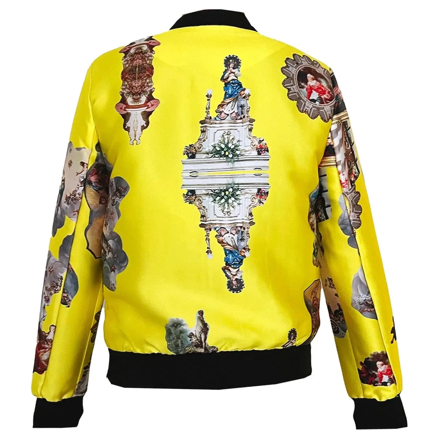 Unisex bomber jacket sicily yellow printed