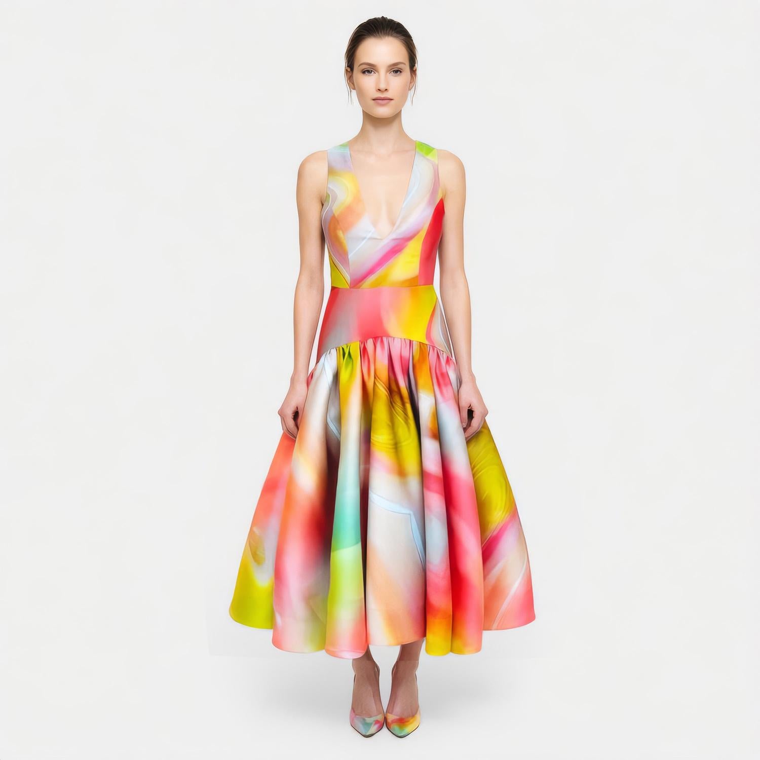 Vest Dress Smokeflow Yellow – Sculpted Waist | maxjenny!