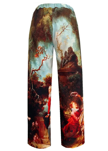 Wide Slouchy Pants - Garden Royal