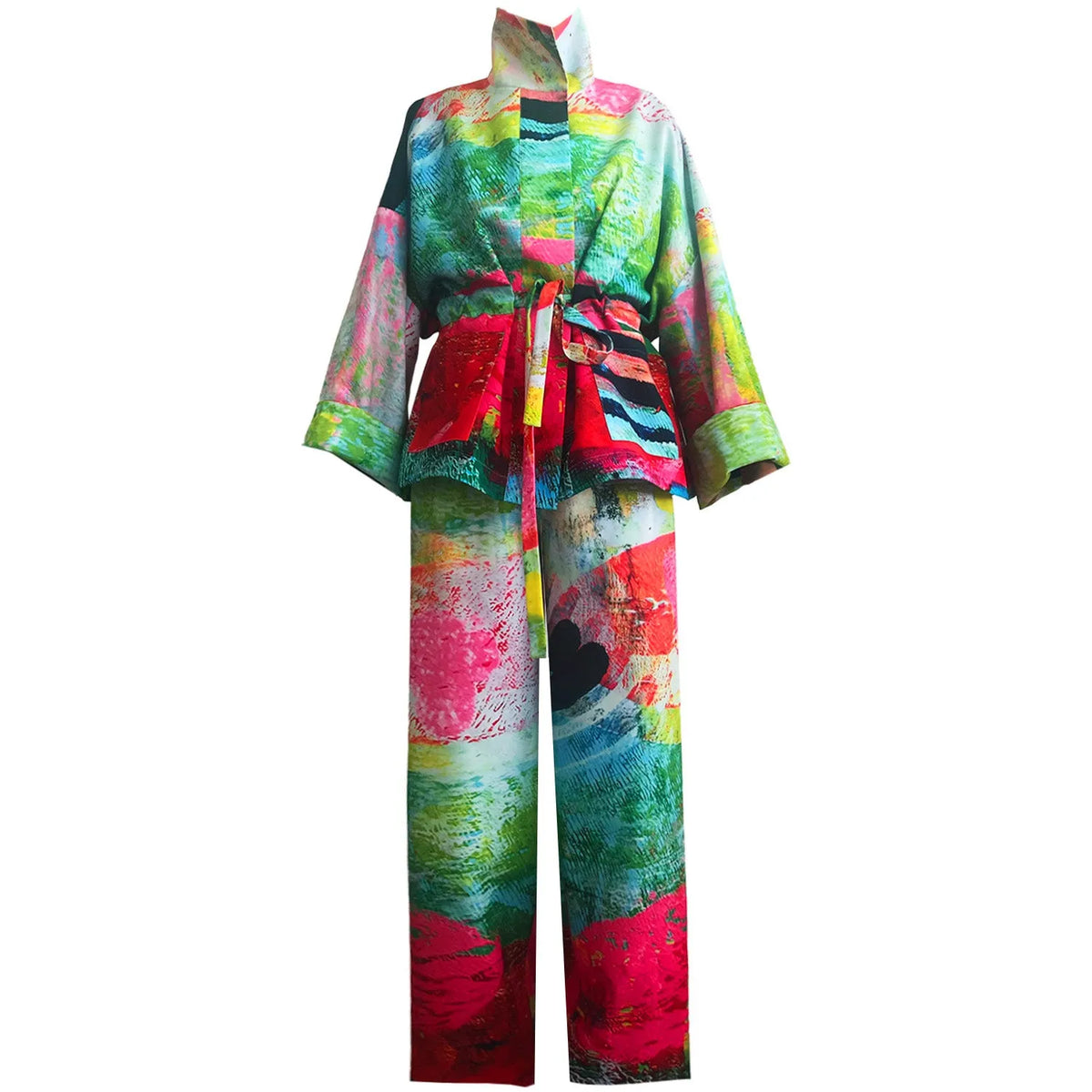 Wide Slouchy Pants - Mother Pink Red Green