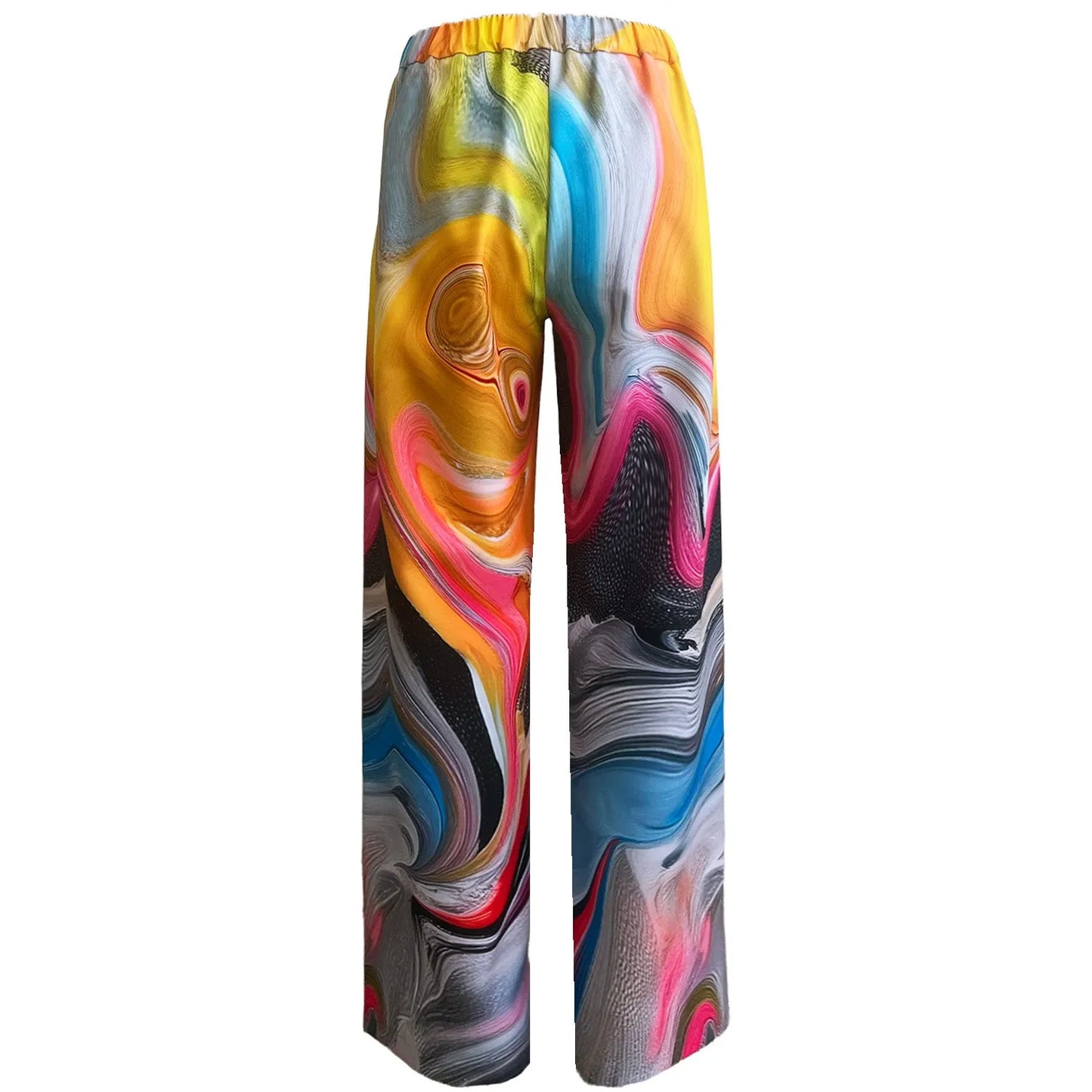 Wide Slouchy Pants - Smokeflow Watercolour