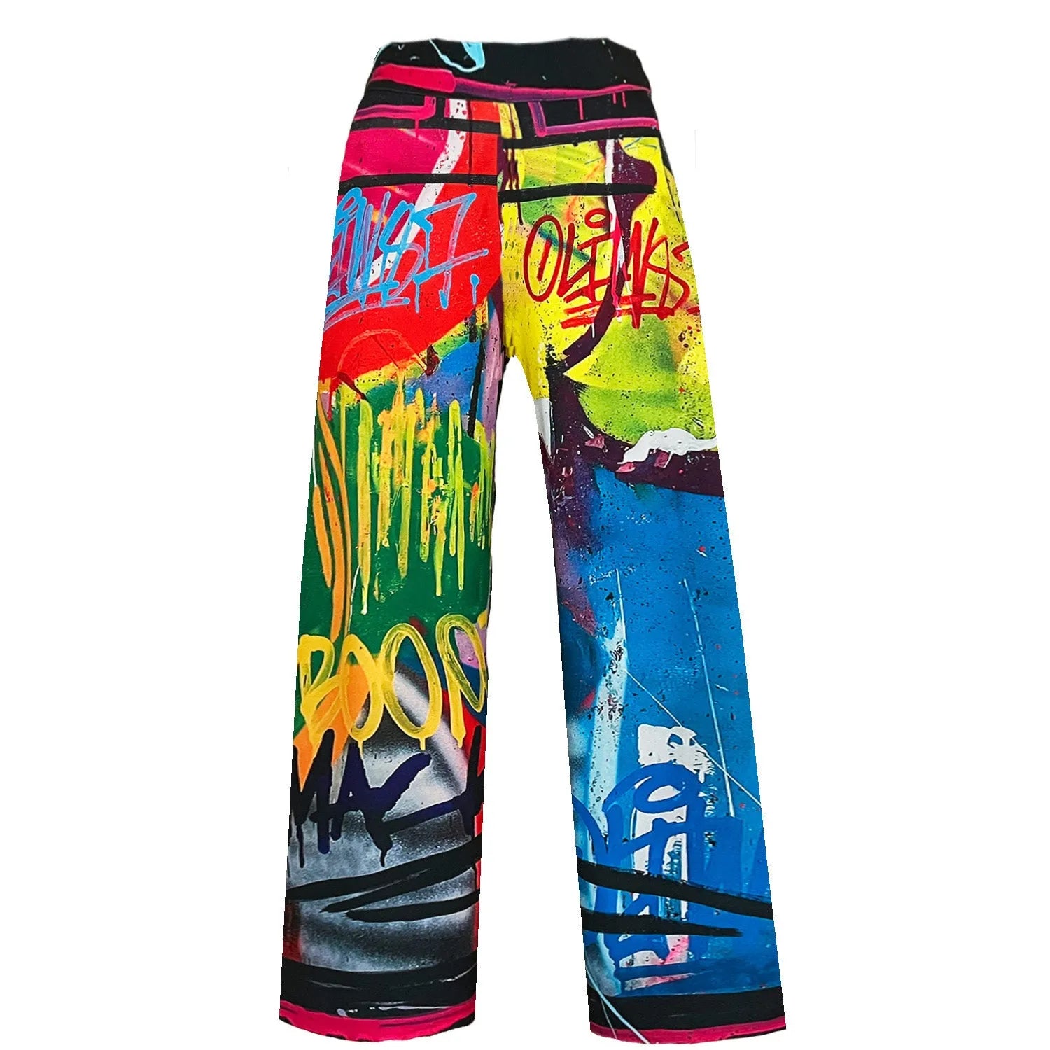 Wide Slouchy Pants - Street Art