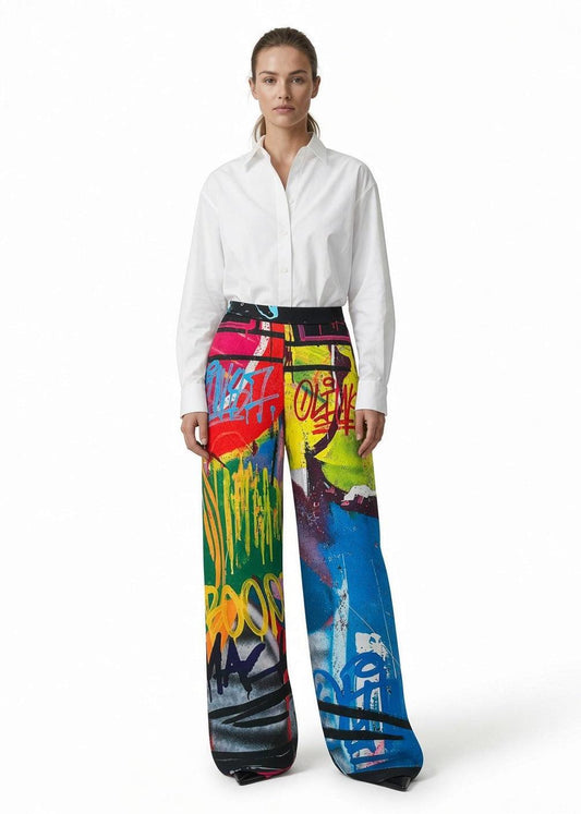 Brede Slouchy Bukser – Street Art