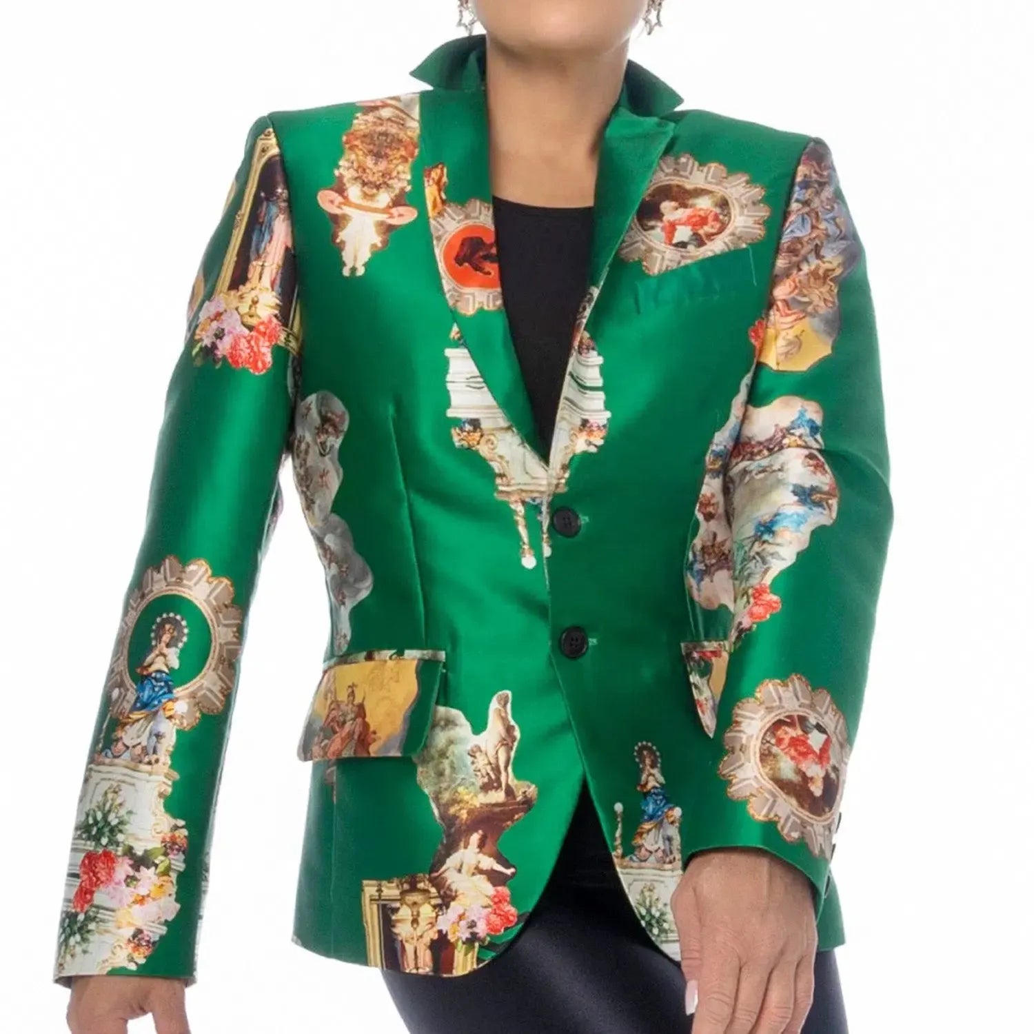 Woman´s blazer jacket sicily green printed