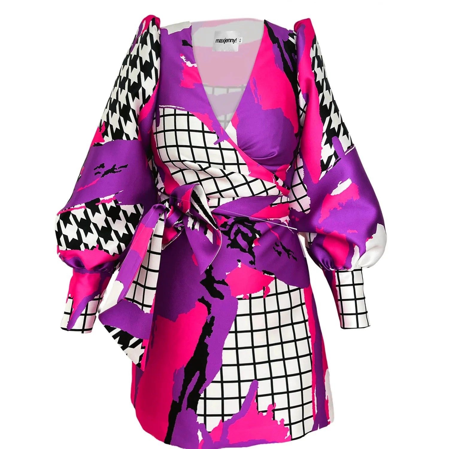 Wrap Mini Dress - Arty Pink Purple