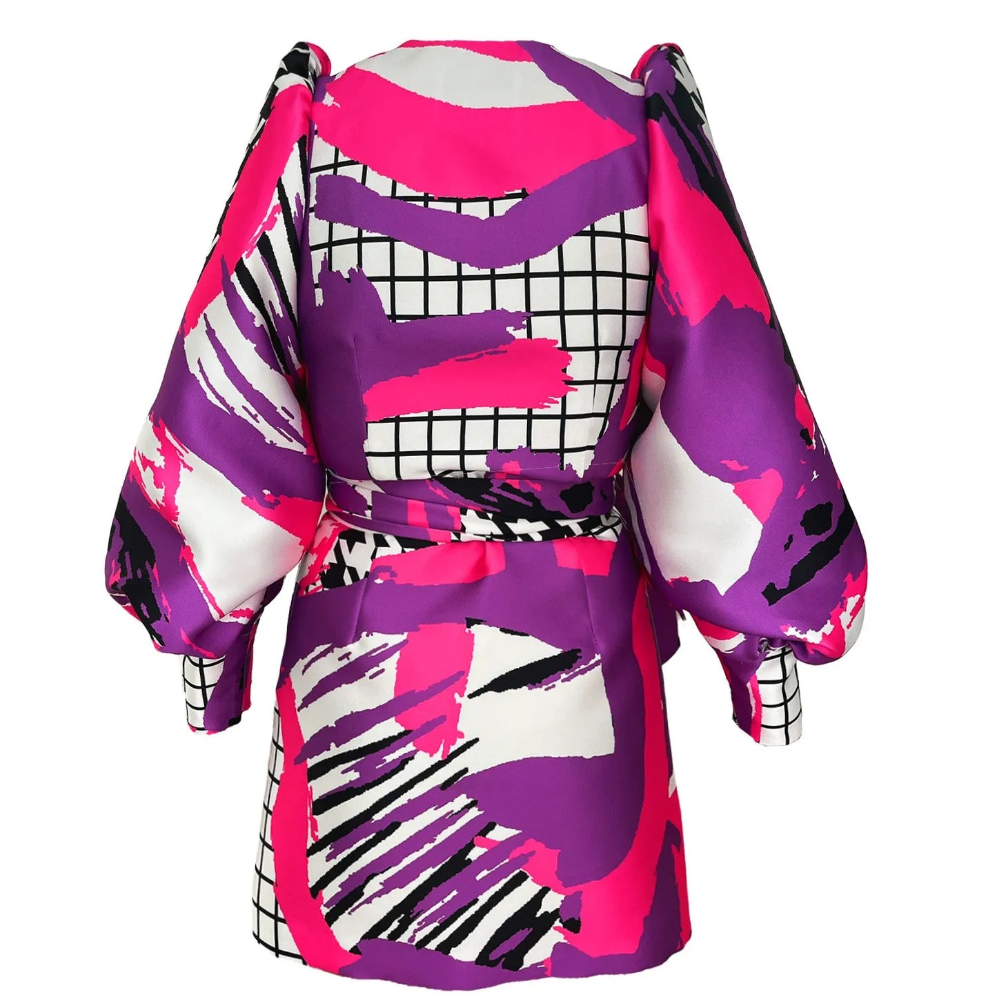 Wrap Mini Dress - Arty Pink Purple