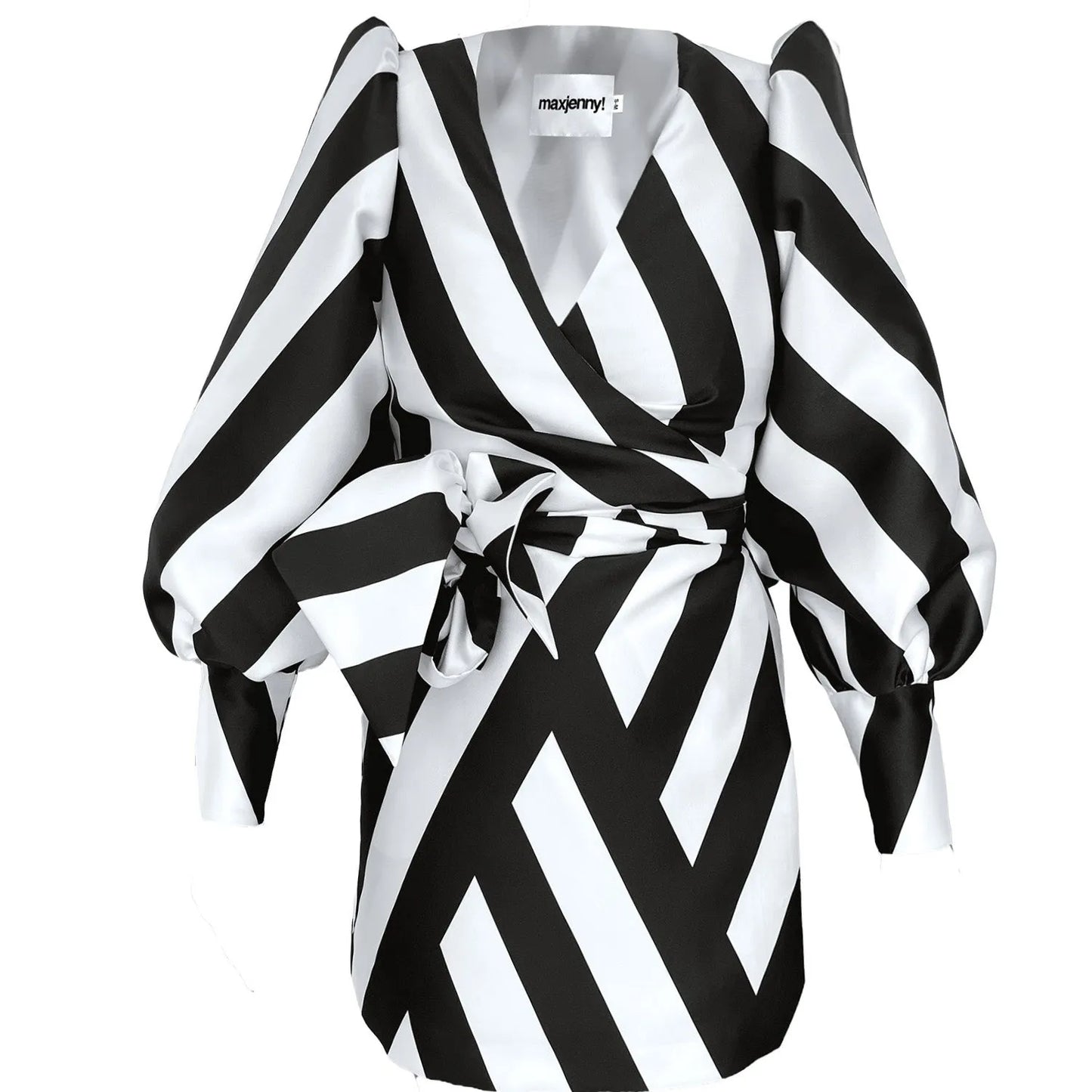 Wrap Mini Dress - Black & White