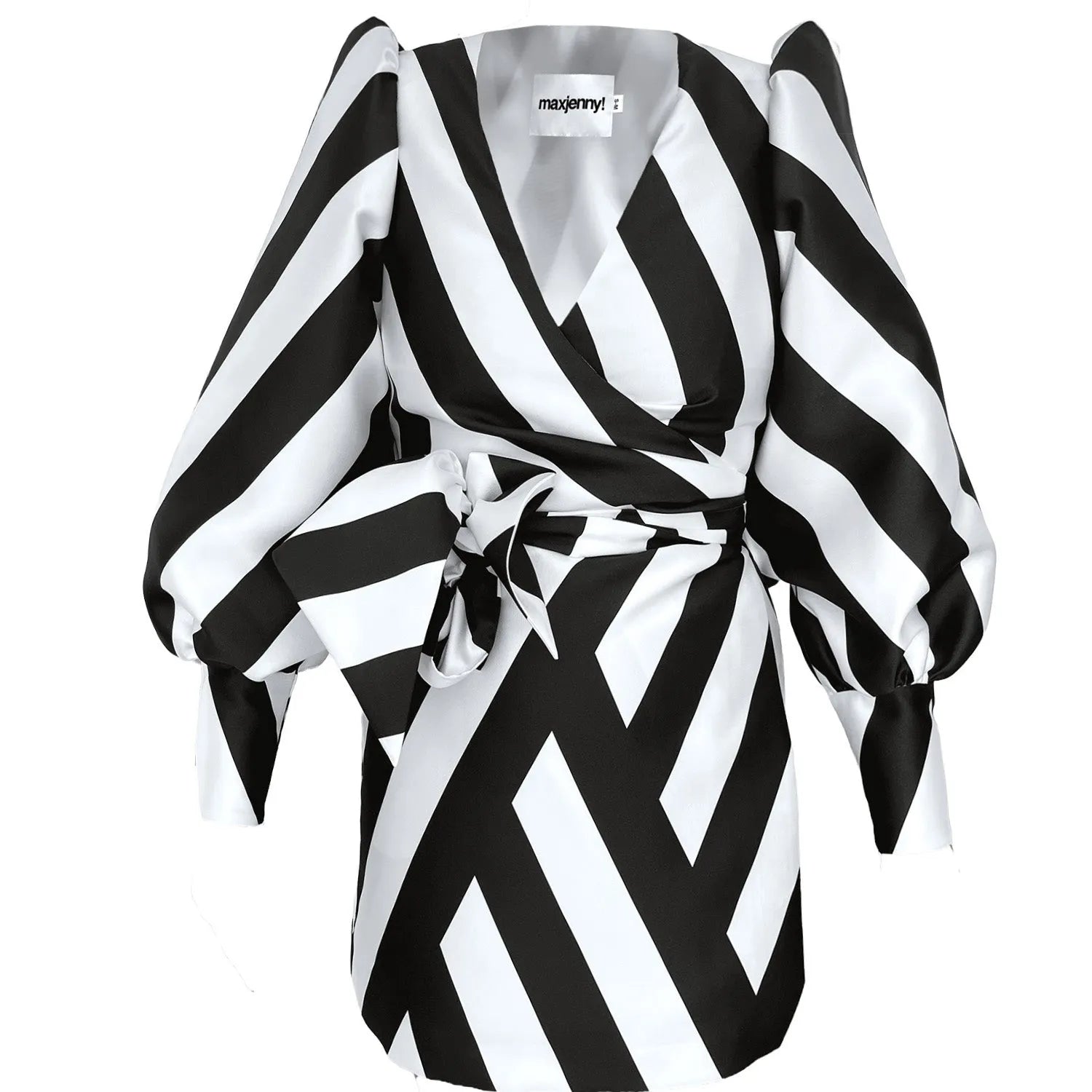 Wrap Mini Dress - Black & White