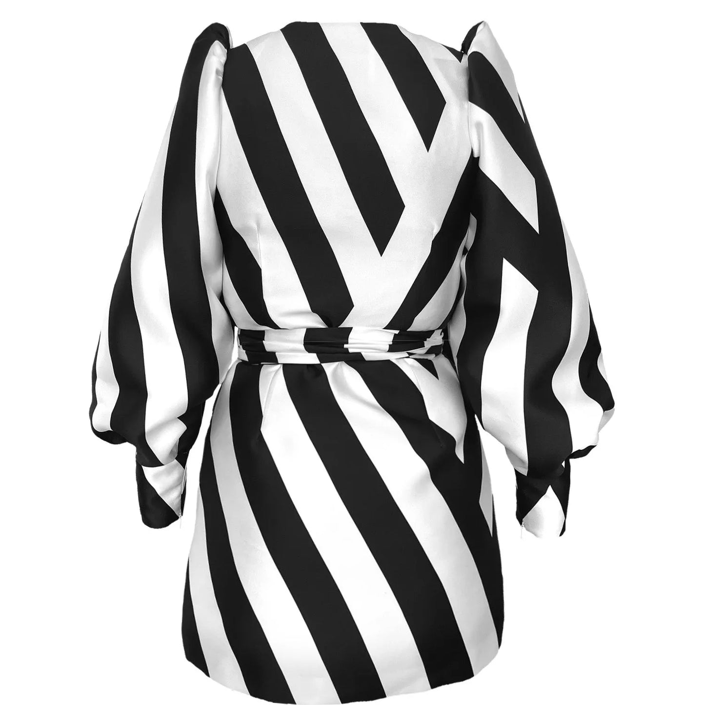 Wrap Mini Dress - Black & White