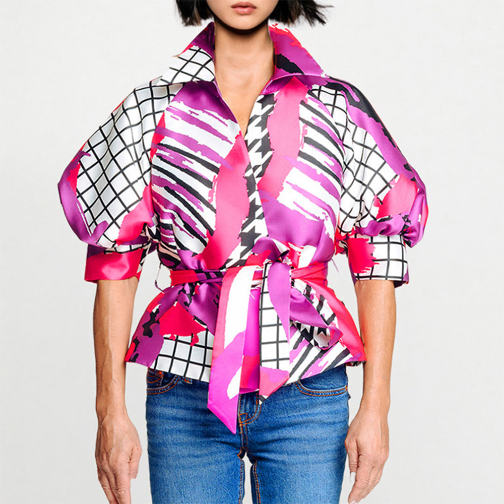 Wrap Puffarm Jacket - Arty Pink Purple