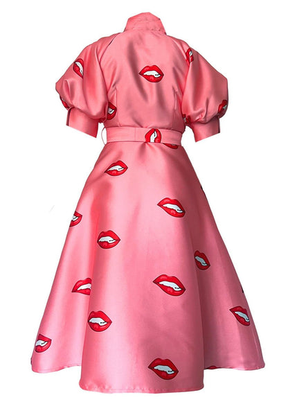 Wrap Shirtdress - Red lips