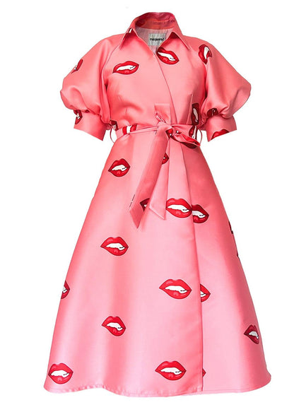 Wrap Shirtdress - Red lips