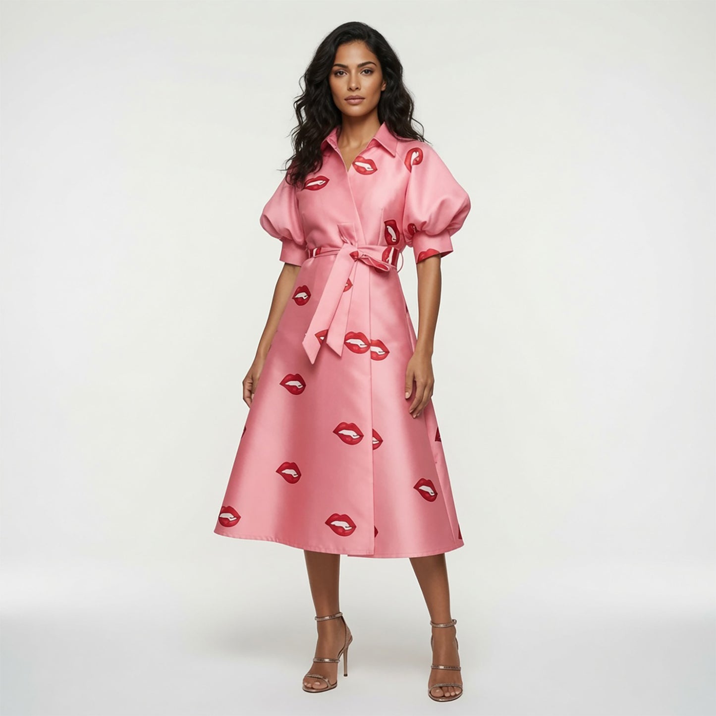Wrap Shirtdress - Red lips