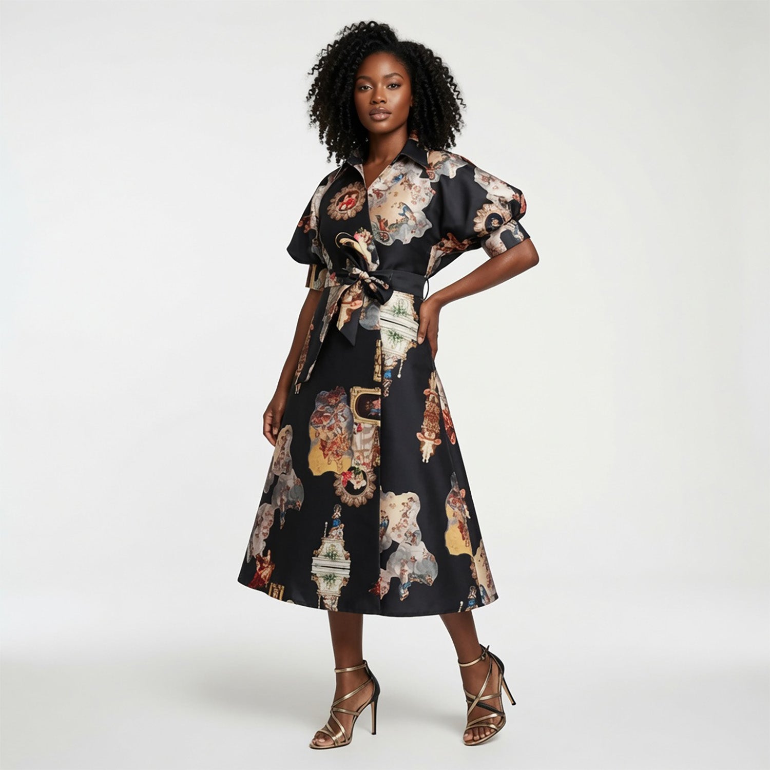 Wrap Shirtdress - Sicily black