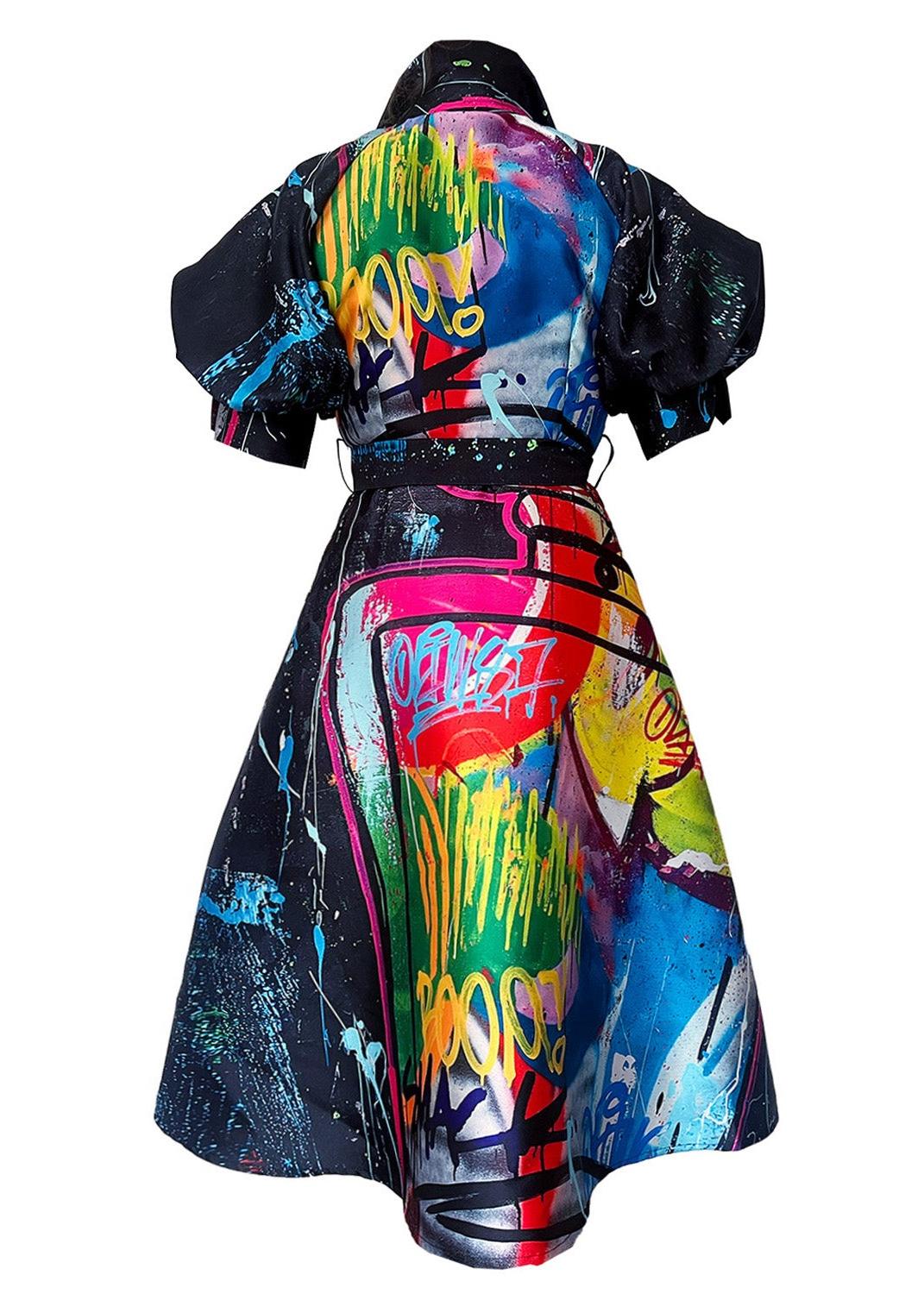 Wrap Shirtdress - Street Art
