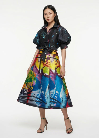 Wrap Shirtdress - Street Art
