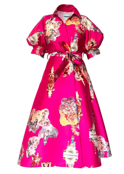 Wrap Shirtdress - sicily hot pink