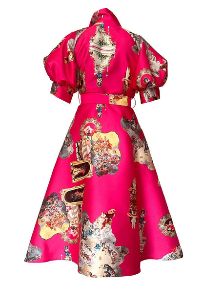 Wrap Shirtdress - sicily hot pink