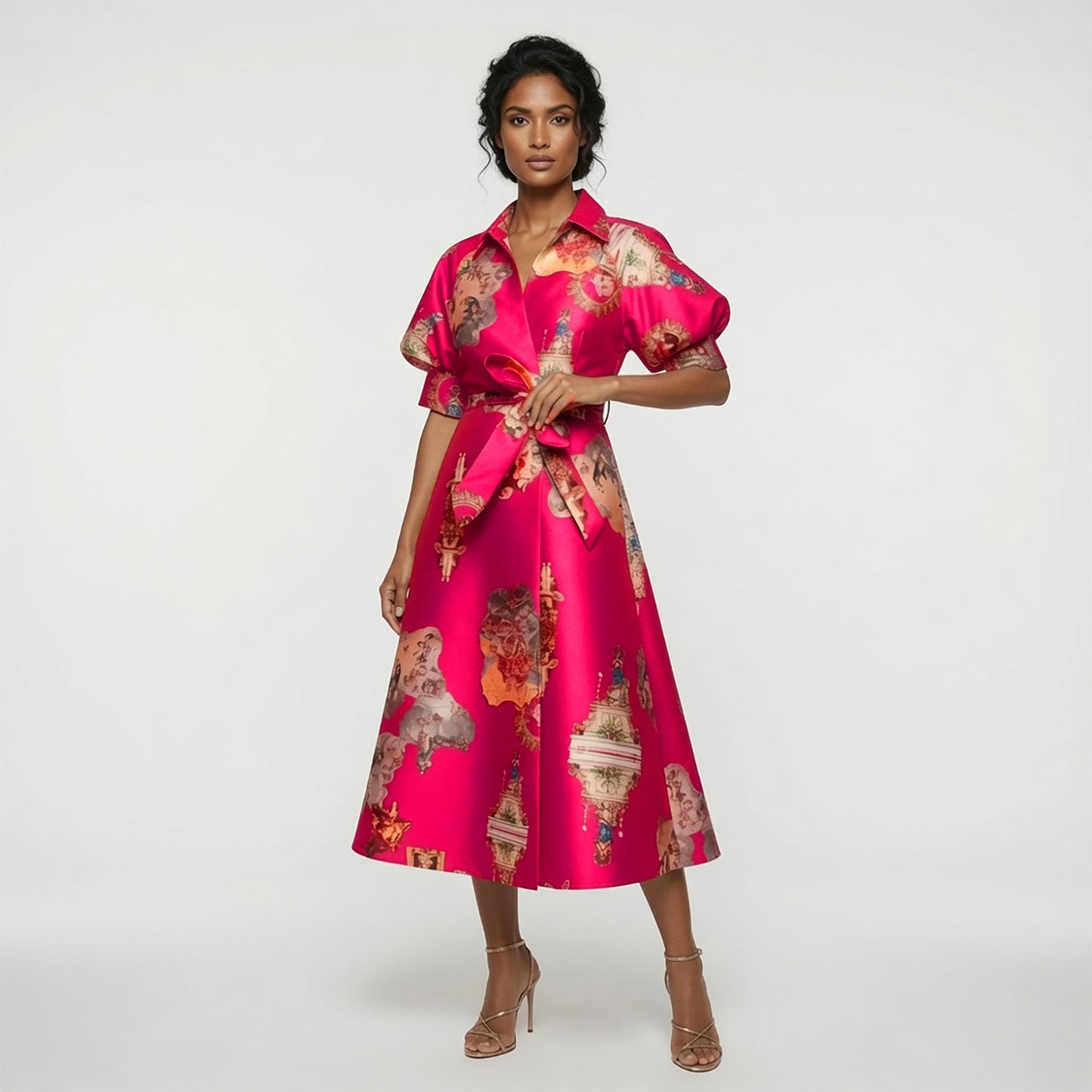 Wrap Shirtdress - sicily hot pink