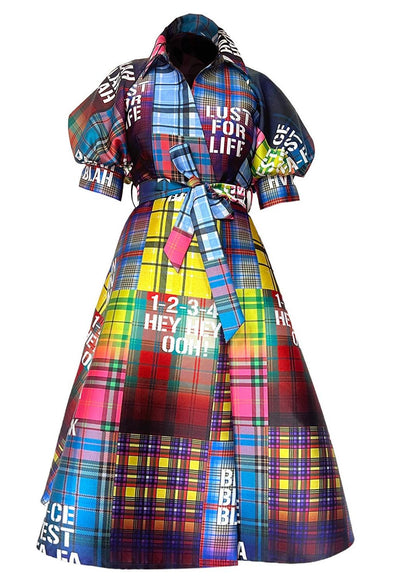 Wrap Shirtdress - tartan multi print