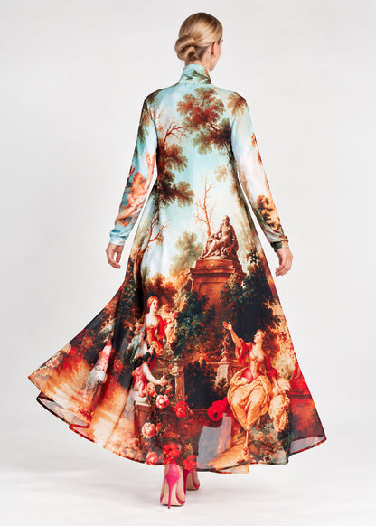 A-Line Maxi Dress - Garden Royal