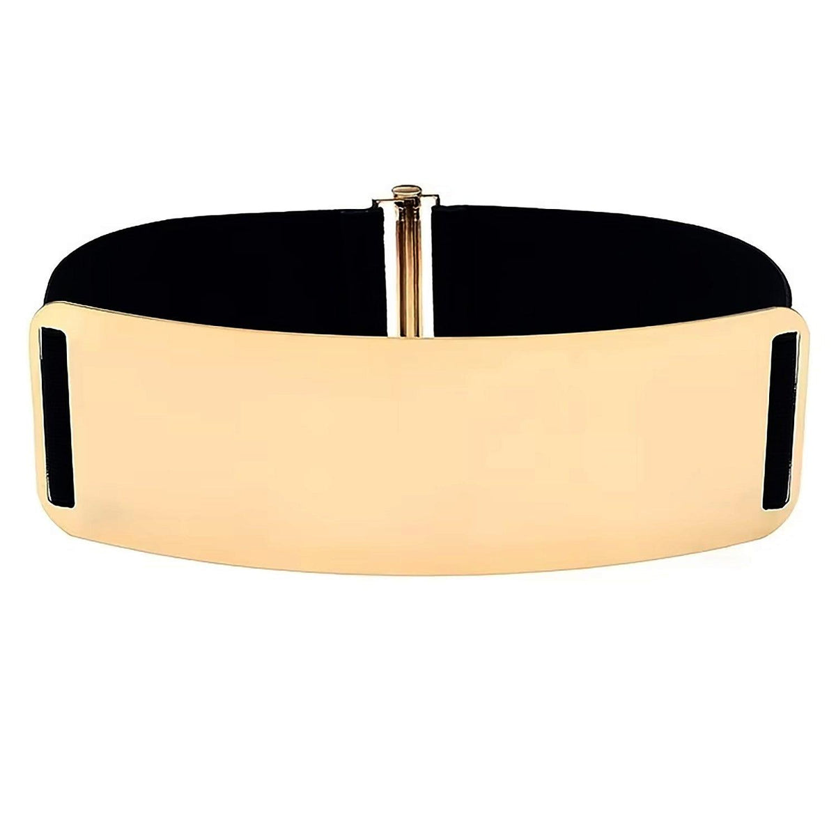 Wide Metal Waist Belt – Gold