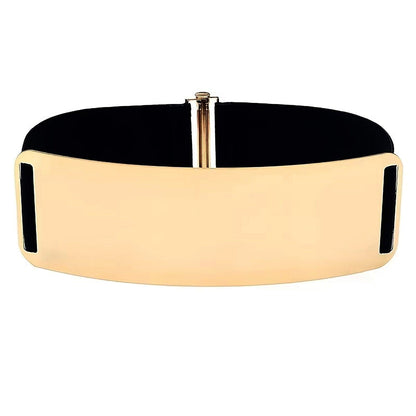 Wide Metal Waist Belt – Gold