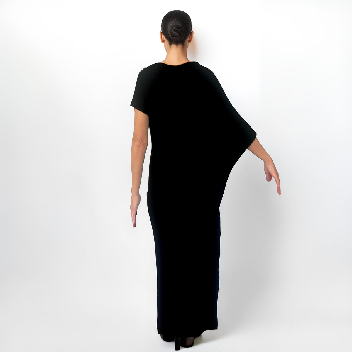 Asymmetrisk Bodycon Jerseyklänning – Svart